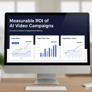 Personalized AI-generated video invitation with attendee name