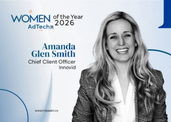 Amanda Glen Smith, Chief Client Officer at Innovid, featured on the cover of IMPAAKT Magazine Women of the Year 2026