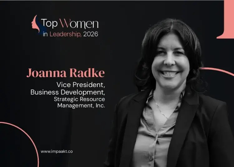 Cover portrait of Joanna Radke, Vice President of Business Development at Strategic Resource Management, Inc., Top Women in Leadership 2026 edition of IMPAAKT Magazine.