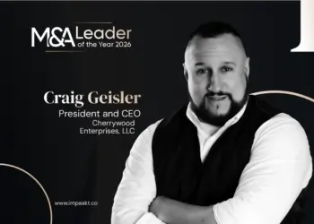 Craig Geisler, President & CEO of Cherrywood Enterprises, LLC, featured in M&A Leader of the Year 2026 by IMPAAKT discussing leadership, debt acquisition, and business growth.